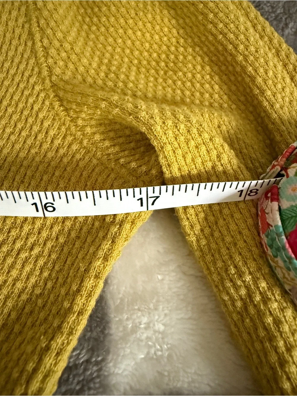 Free People Kombucha Cuff Thermal Top Mustard Yellow M Waffle Knit Crochet